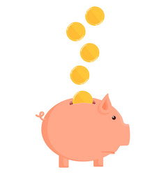 Golden Coins Falling In Money Pig Savings Icon