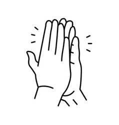 High Five Hands Line Icon