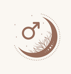 Male Symbol In Boho Style Gender Icon With Stars