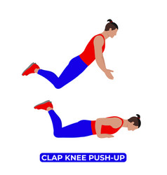 Man Doing Clap Knee Push Up Exercise For Chest