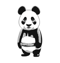 Panda Silhouette In Manga Style On White