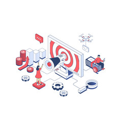 Social Media Marketing Concept In 3d Isometric