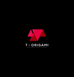 Abstract Origami Letter T Logo Design Template