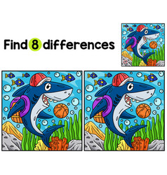 Shark Wearing A School Bag Find The Differences