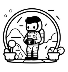 Astronaut With A Cup Of Coffee In His Hand