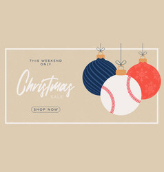 Baseball Merry Christmas Sale Horizontal Banner