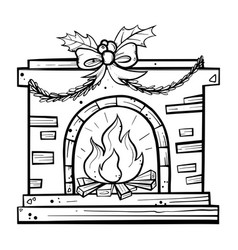 Christmas Fireplace Decorated With Flying