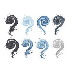 Collection Of Swirling Gusts Of Wind In Different