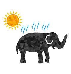 Elephant Under Sun Heat Triangle Filled Icon