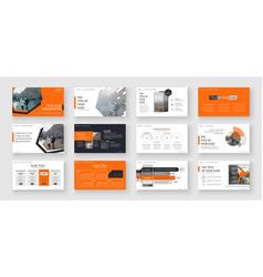 Geometric Orange Presentation Element Templates