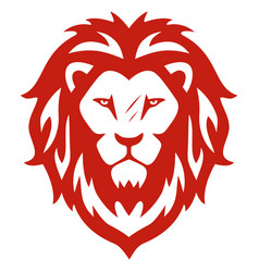 Red Lion Head Scar Logo Mascot