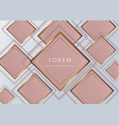 Abstract Rose Gold Square Frame Overlap