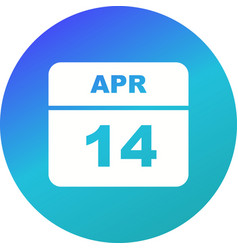 April 14th Date On A Single Day Calendar