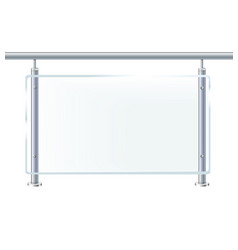 Glass Or Plexiglass Fence With Banisters