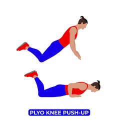 Man Doing Plyo Knee Push Up Exercise For Chest