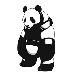 Panda Silhouette In Manga Style On White