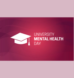 University Mental Health Day With Student Cap Icon