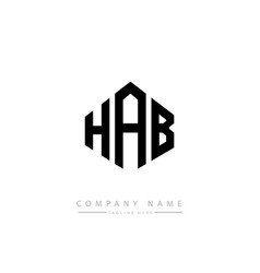 Hab Letter Logo Design With Polygon Shape