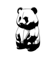 Panda Silhouette In Manga Style On White