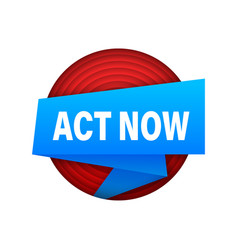 Ribbon Banner With Act Now Sign Banner