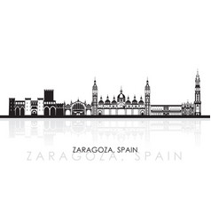 Silhouette Skyline Panorama Of Zaragoza