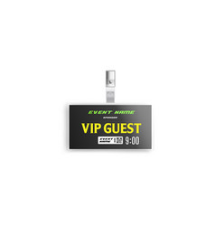 Vip Guest Event Pass Id Card Mockup Isolated