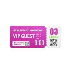 Pink Event Admission Ticket Mockup With Vip Guest