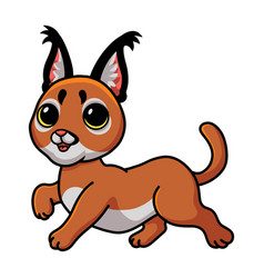 Cute Caracal Cat Cartoon Walking