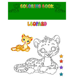 Baby Leopard Cute Coloring Book Pages Anima