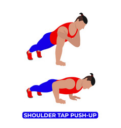 Man Doing Shoulder Tap Push Up Exercise