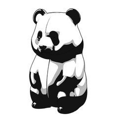 Panda Silhouette In Manga Style On White