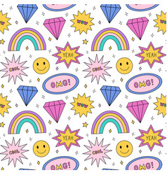 Bright Seamless Pattern In The Style Of The 90s