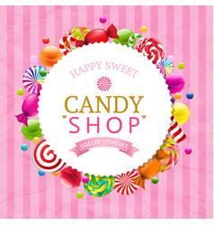 Candy Shop Label With Sweet