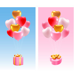 Gift Box And Heart Shape Balloons