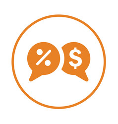 Interest Rate Discount Icon Rounded Orange Design