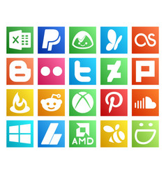 20 Social Media Icon Pack Including Music