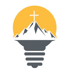 Baptist Cross In Mountain Logo Design