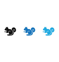 Squirrel Icon Line Art Logo Set