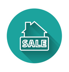 White Line Hanging Sign With Text Sale Icon