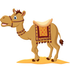 Cartoon Cute Camel With Saddlery