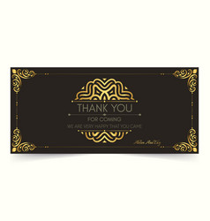 Classic Gold Thank You Wedding Card