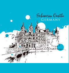 Drawing Sketch Schwerin Castle