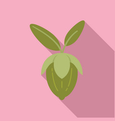 Jojoba Leaf Icon Flat Aroma Herb