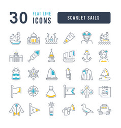 Line Icons Of Scarlet Sails