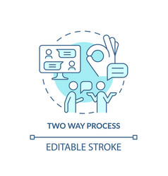 Two Way Process Turquoise Concept Icon