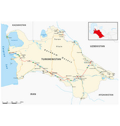 Road Map Of Turkmenistan