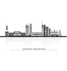 Silhouette Skyline Panorama Of City Of Auckland