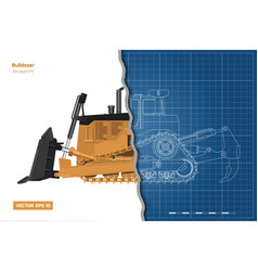 Bulldozer In Outline Style Front Side Back View