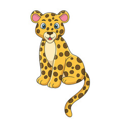 Cartoon The Leopard Is Sitting Proudly On A Big