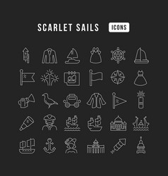 Line Icons Of Scarlet Sails